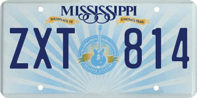 MS license plate ZXT814