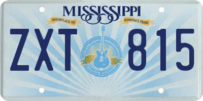 MS license plate ZXT815
