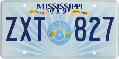 MS license plate ZXT827