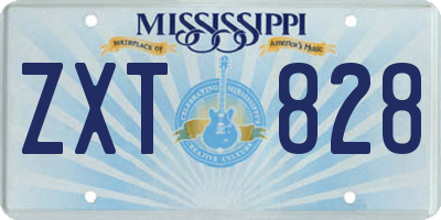 MS license plate ZXT828