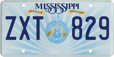 MS license plate ZXT829