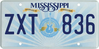 MS license plate ZXT836