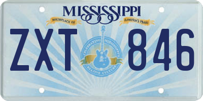 MS license plate ZXT846