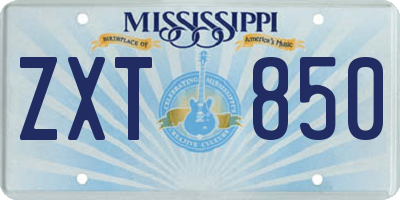 MS license plate ZXT850