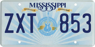 MS license plate ZXT853