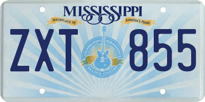 MS license plate ZXT855