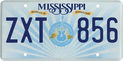 MS license plate ZXT856