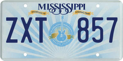 MS license plate ZXT857
