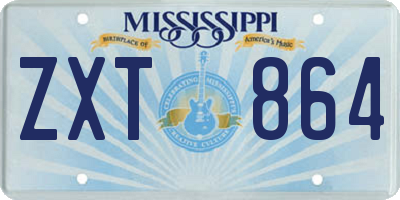 MS license plate ZXT864