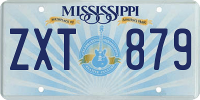 MS license plate ZXT879