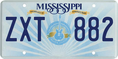 MS license plate ZXT882