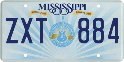 MS license plate ZXT884
