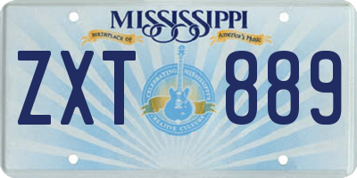 MS license plate ZXT889