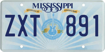 MS license plate ZXT891