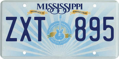 MS license plate ZXT895