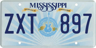 MS license plate ZXT897