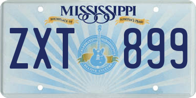 MS license plate ZXT899