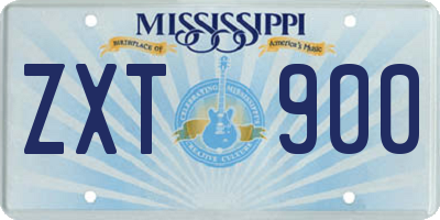 MS license plate ZXT900