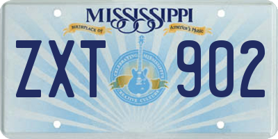 MS license plate ZXT902