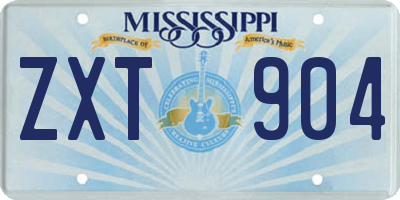 MS license plate ZXT904
