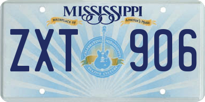 MS license plate ZXT906