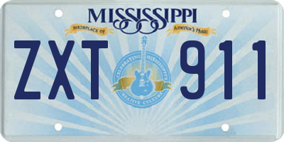 MS license plate ZXT911