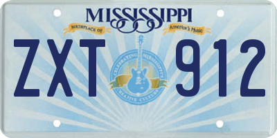 MS license plate ZXT912
