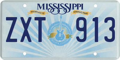 MS license plate ZXT913