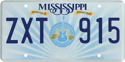 MS license plate ZXT915