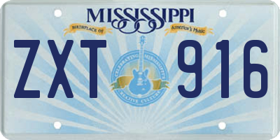 MS license plate ZXT916