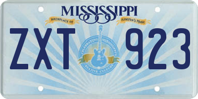 MS license plate ZXT923