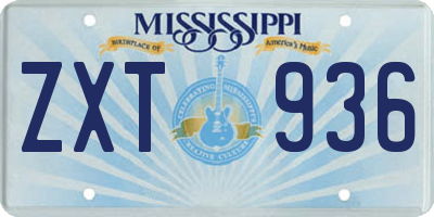 MS license plate ZXT936