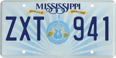 MS license plate ZXT941