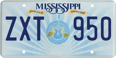 MS license plate ZXT950