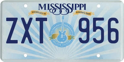 MS license plate ZXT956