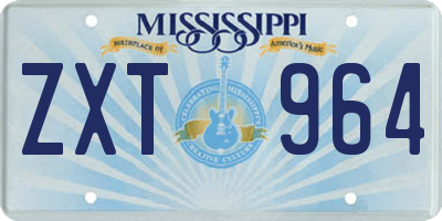 MS license plate ZXT964