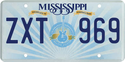 MS license plate ZXT969