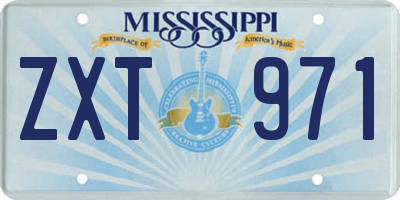 MS license plate ZXT971