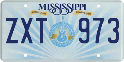 MS license plate ZXT973