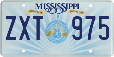 MS license plate ZXT975