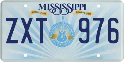 MS license plate ZXT976