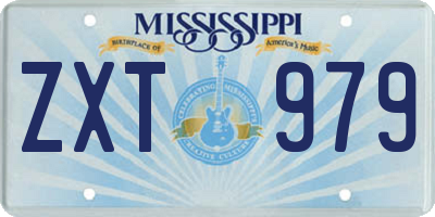 MS license plate ZXT979