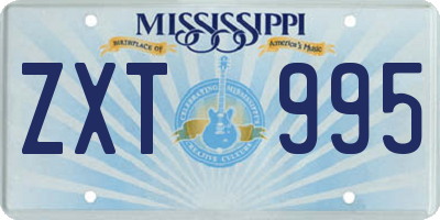 MS license plate ZXT995