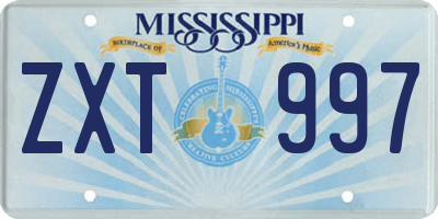 MS license plate ZXT997