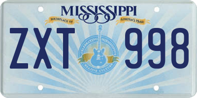 MS license plate ZXT998