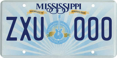 MS license plate ZXU000