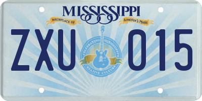 MS license plate ZXU015