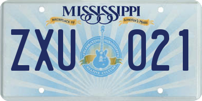 MS license plate ZXU021