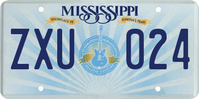 MS license plate ZXU024