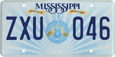 MS license plate ZXU046